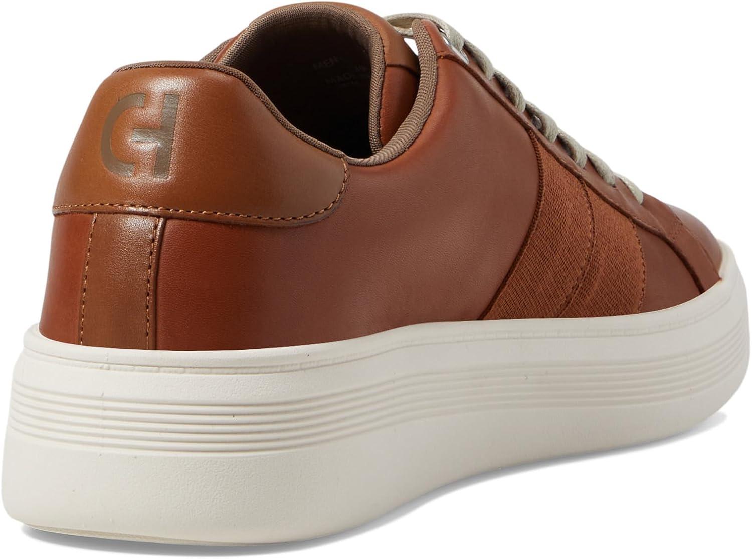 imageCole Haan Mens Grand Crosscourt Modern Perforated SneakersBritish TanGolden ToffeeIvory