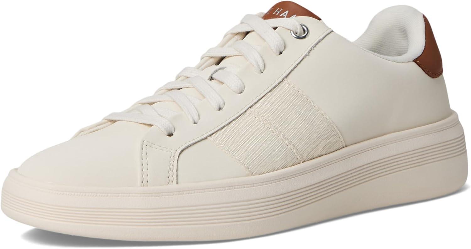 imageCole Haan Mens Grand Crosscourt Modern Perforated SneakersIvoryWhiteBritish Tan