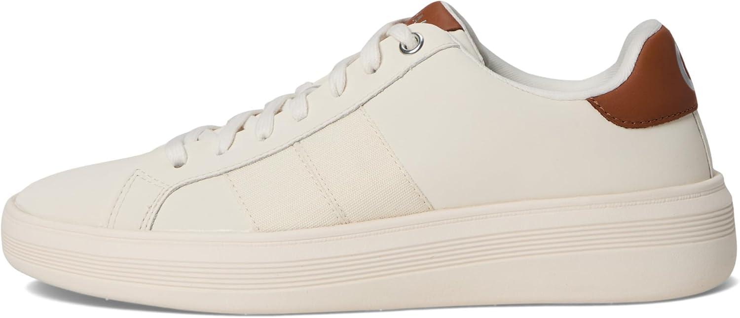 imageCole Haan Mens Grand Crosscourt Modern Perforated SneakersIvoryWhiteBritish Tan