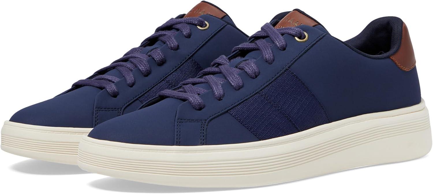 imageCole Haan Mens Grand Crosscourt Modern Perforated SneakersMarine BlueWoodburyIvory