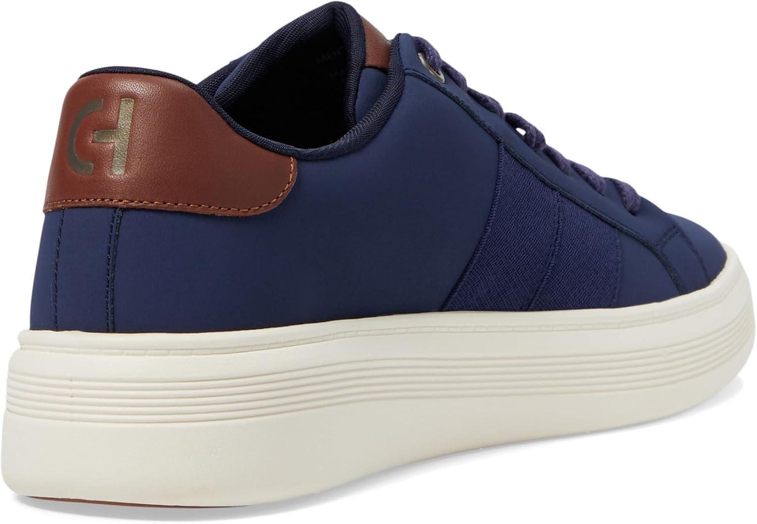 imageCole Haan Mens Grand Crosscourt Modern Perforated SneakersMarine BlueWoodburyIvory