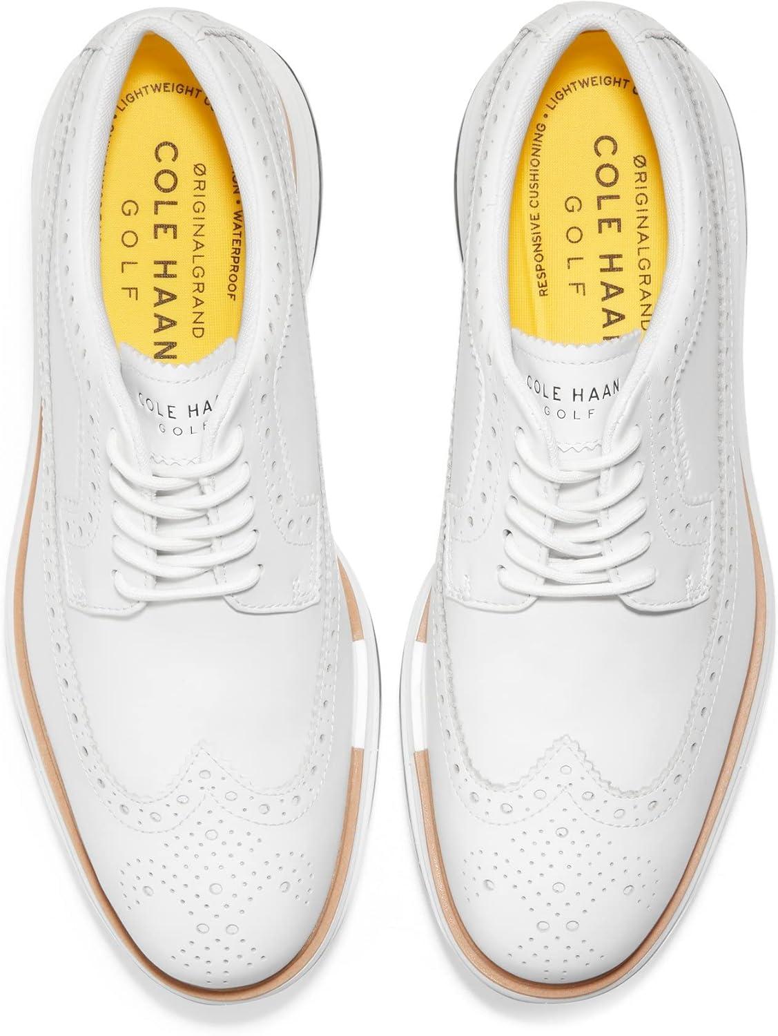 imageCole Haan Mens Original Grand Tour Golf Waterproof SneakerOptic WhiteNatura