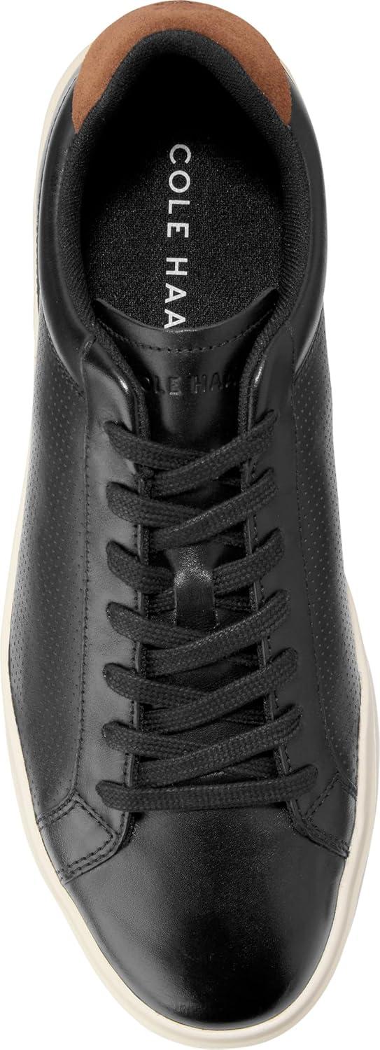 imageCole Haan Mens ShoesGrand Crosscourt Modern Perforated LacetoToe Lightweight Leather SneakerBlkBrtsh TnIvry
