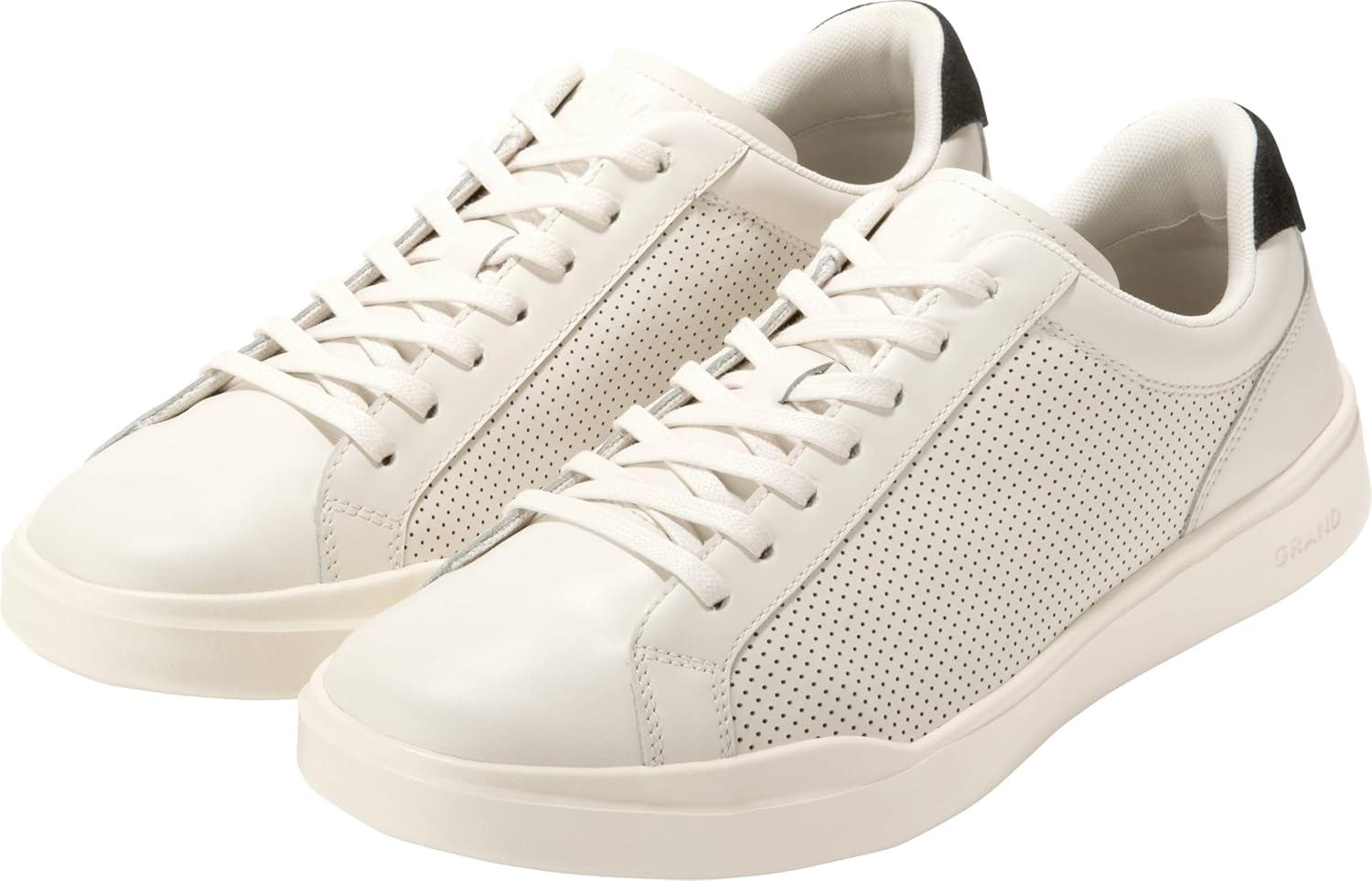 imageCole Haan Mens ShoesGrand Crosscourt Modern Perforated LacetoToe Lightweight Leather SneakerIvryBlkIvry