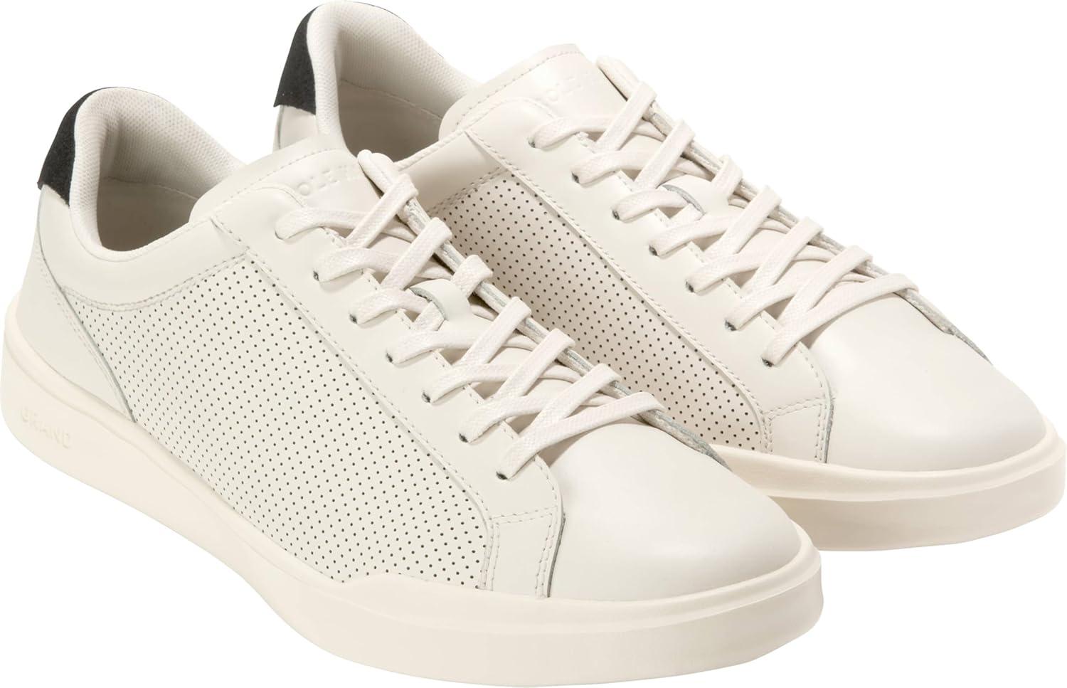 imageCole Haan Mens ShoesGrand Crosscourt Modern Perforated LacetoToe Lightweight Leather SneakerIvryBlkIvry