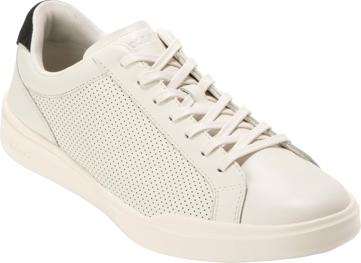 imageCole Haan Mens ShoesGrand Crosscourt Modern Perforated LacetoToe Lightweight Leather SneakerIvryBlkIvry