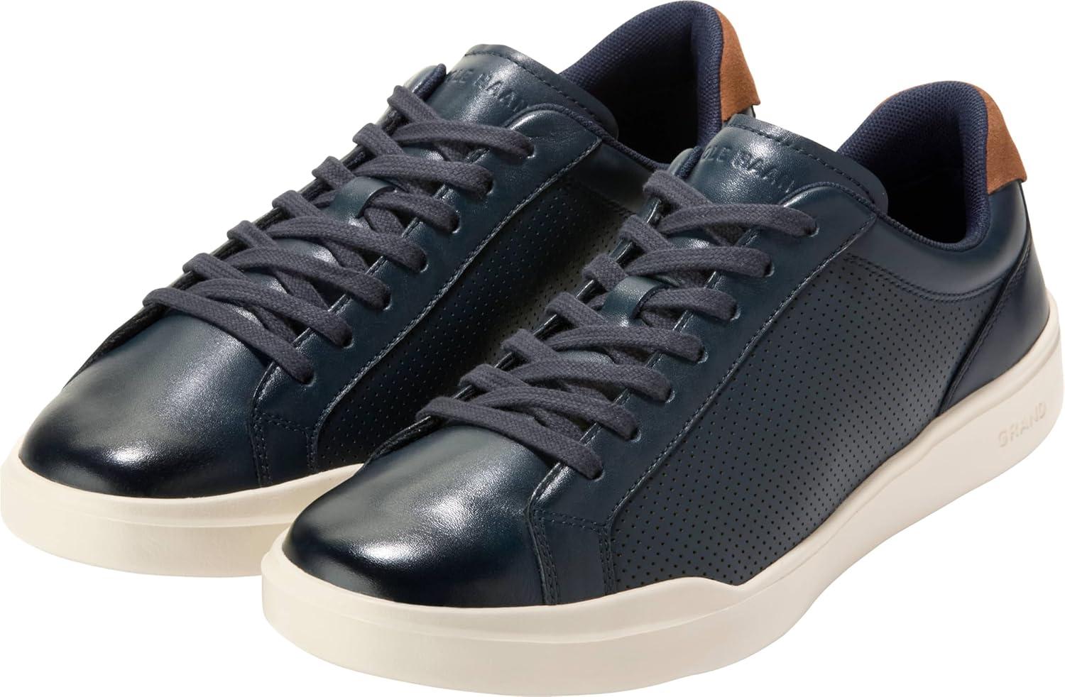 imageCole Haan Mens ShoesGrand Crosscourt Modern Perforated LacetoToe Lightweight Leather SneakerNavy BlzrBrtsh Tn