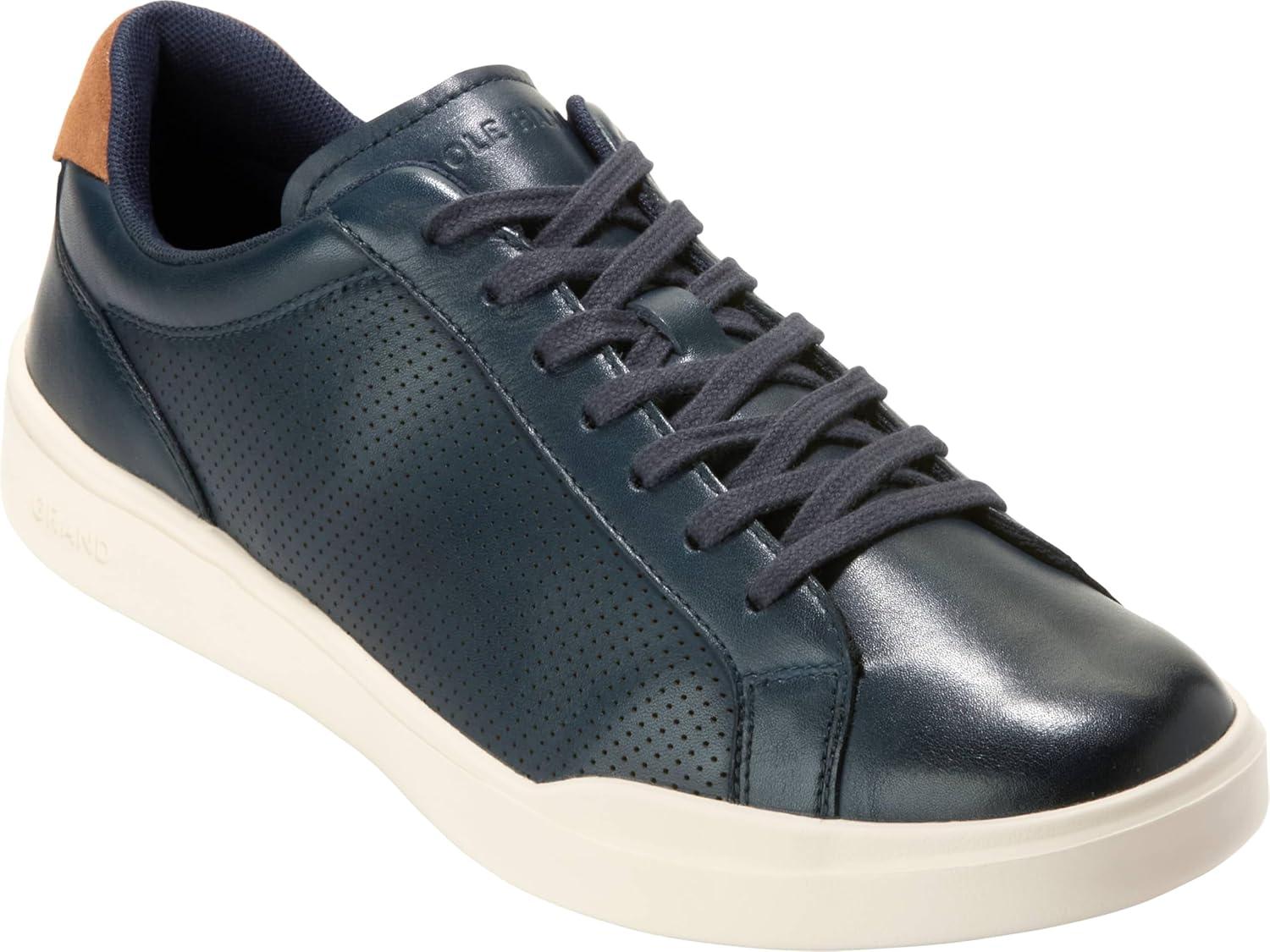 imageCole Haan Mens ShoesGrand Crosscourt Modern Perforated LacetoToe Lightweight Leather SneakerNavy BlzrBrtsh Tn