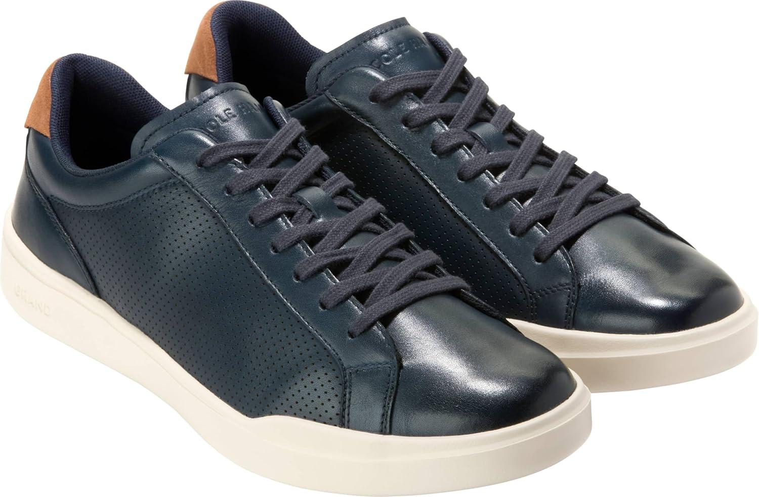 imageCole Haan Mens ShoesGrand Crosscourt Modern Perforated LacetoToe Lightweight Leather SneakerNavy BlzrBrtsh Tn