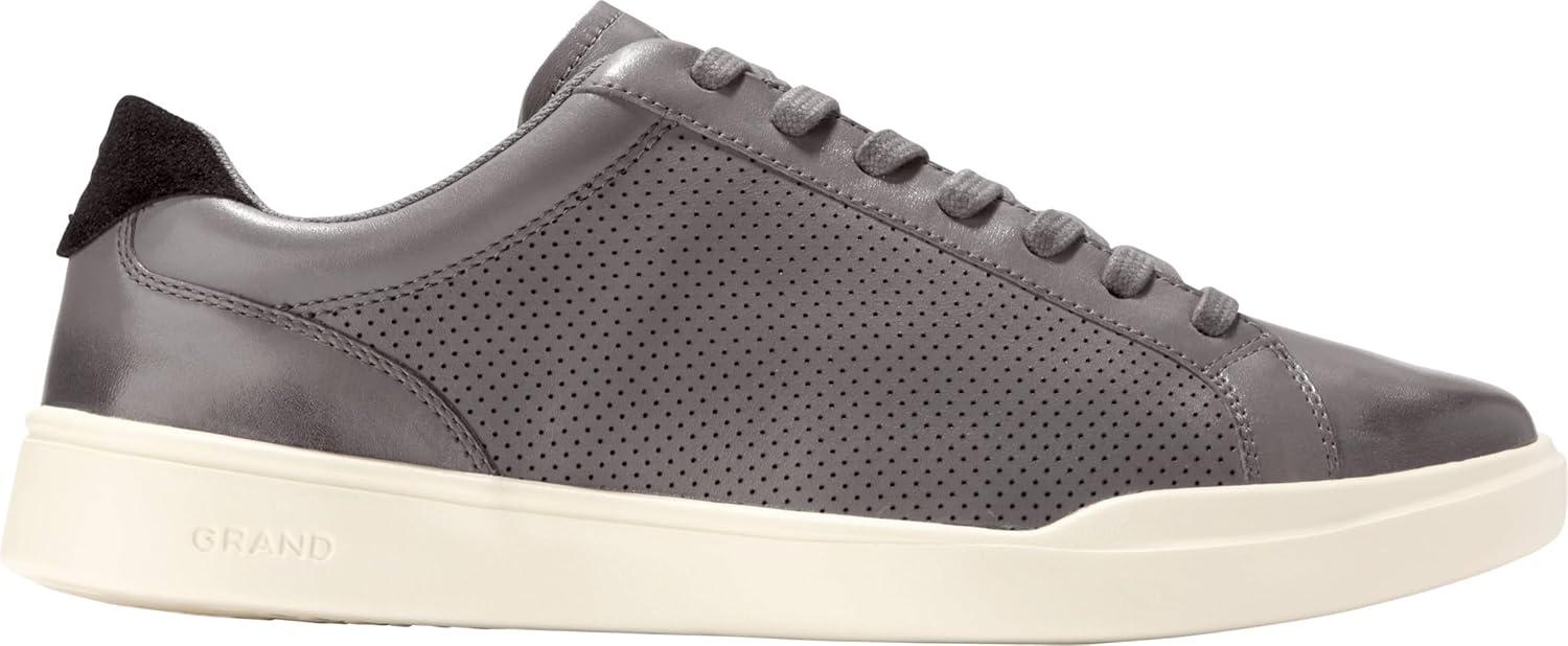 imageCole Haan Mens ShoesGrand Crosscourt Modern Perforated LacetoToe Lightweight Leather SneakerQt ShadeBlkIvry
