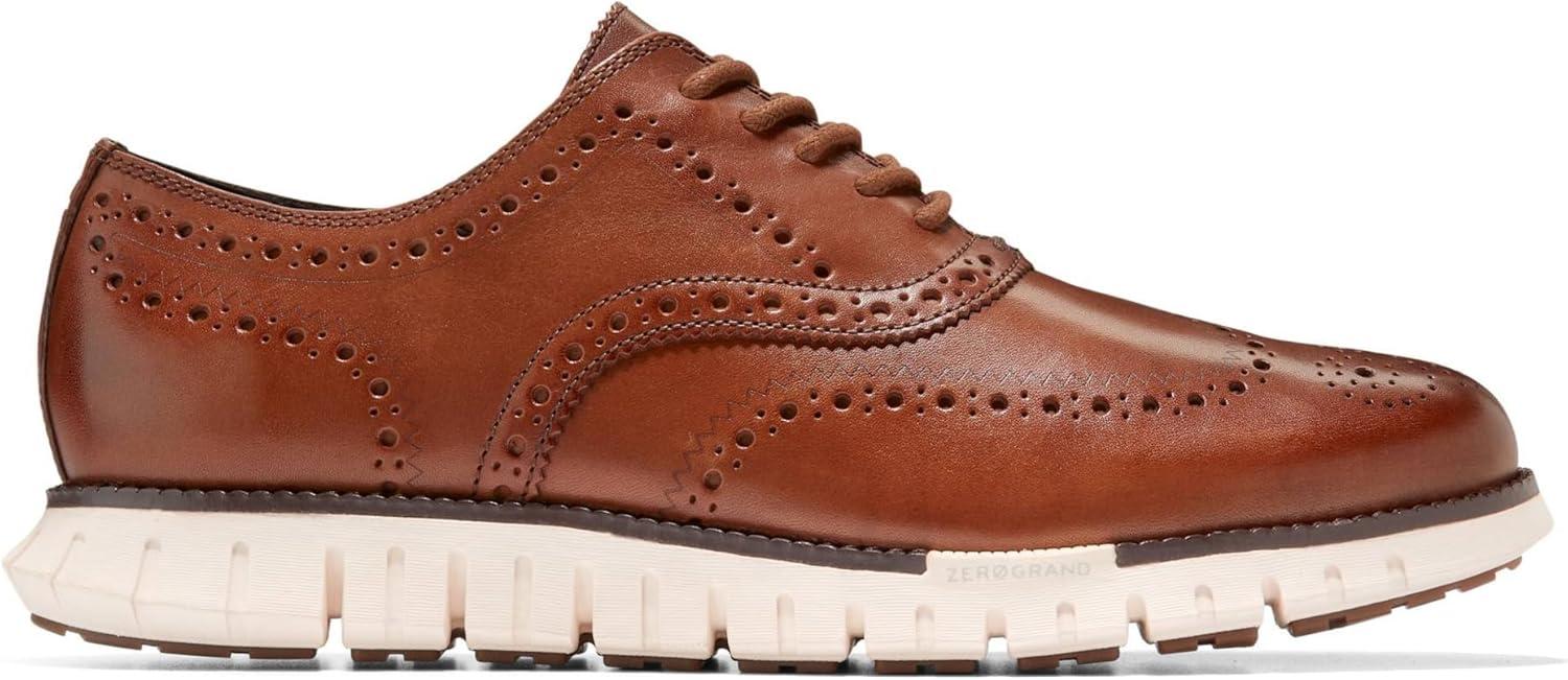 imageCole Haan Mens Zerogrand Remastered Wingtip OxfordsBritish TanIvory