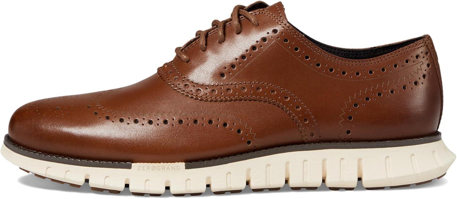 imageCole Haan Mens Zerogrand Remastered Wingtip OxfordsBritish TanIvory