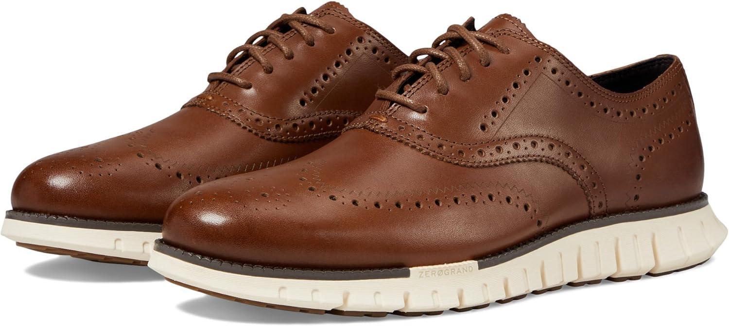 imageCole Haan Mens Zerogrand Remastered Wingtip OxfordsBritish TanIvory