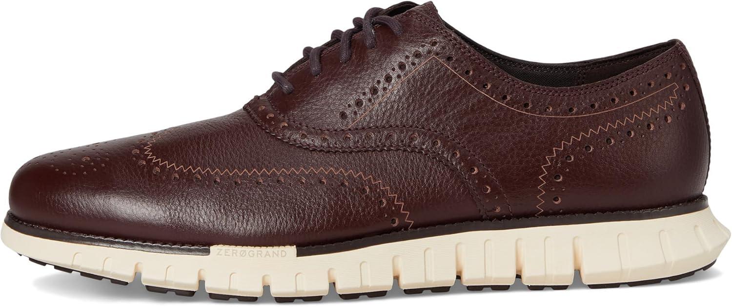 imageCole Haan Mens Zerogrand Remastered Wingtip OxfordsPinotDk ChocolateIvory