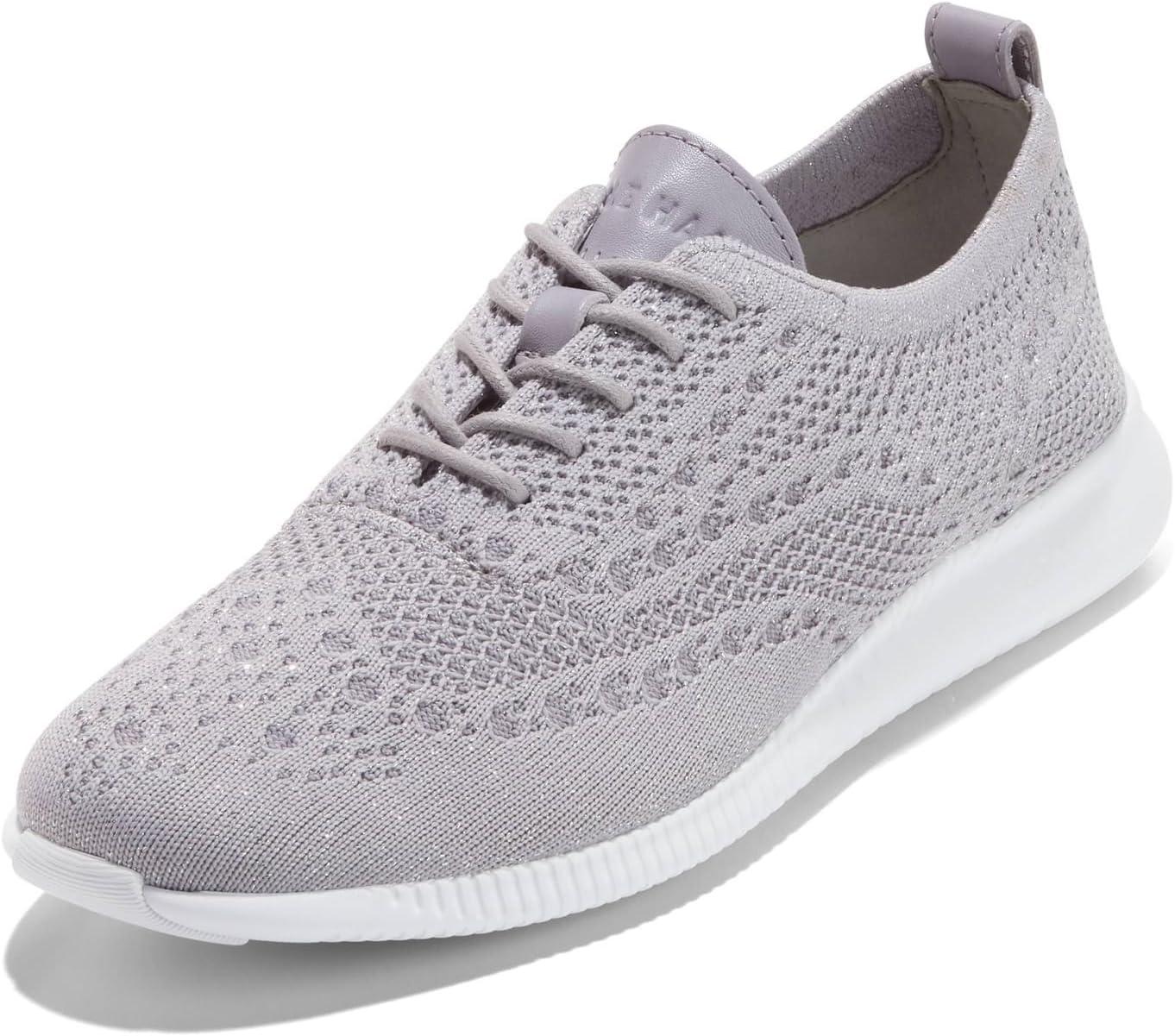 imageCole Haan Womens 2Zerogrand Stitchlite Oxford WinterizedDapple GraySilver Metallic KnitOptic White