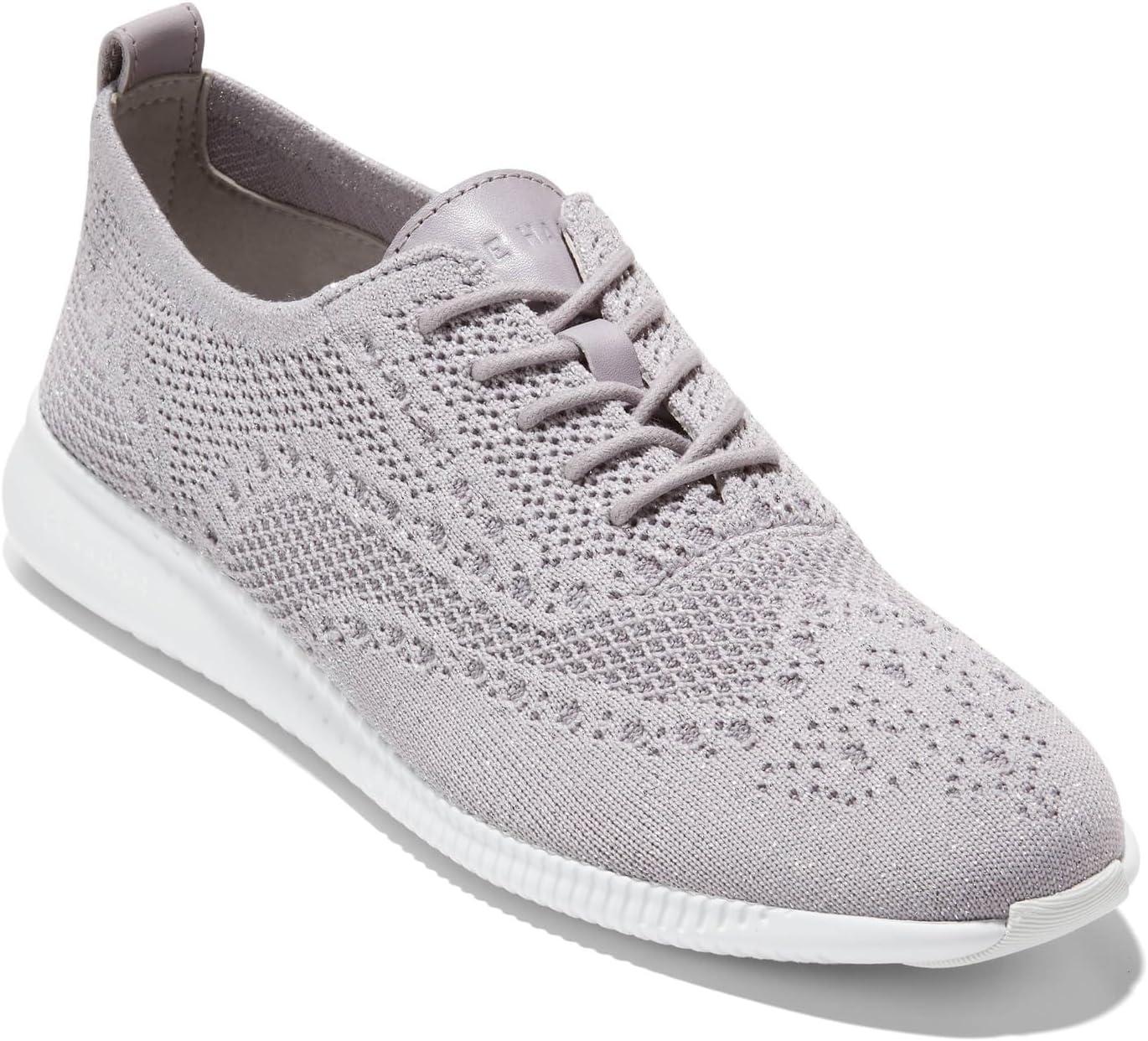 imageCole Haan Womens 2Zerogrand Stitchlite Oxford WinterizedDapple GraySilver Metallic KnitOptic White