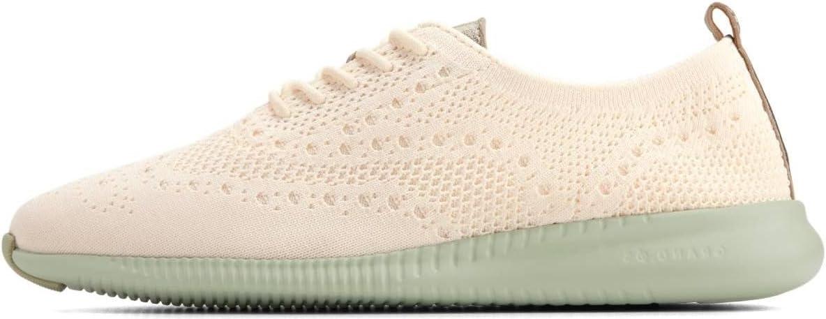 imageCole Haan Womens 2Zerogrand Stitchlite Oxford WinterizedIvory KnitGold MetalicFog Green