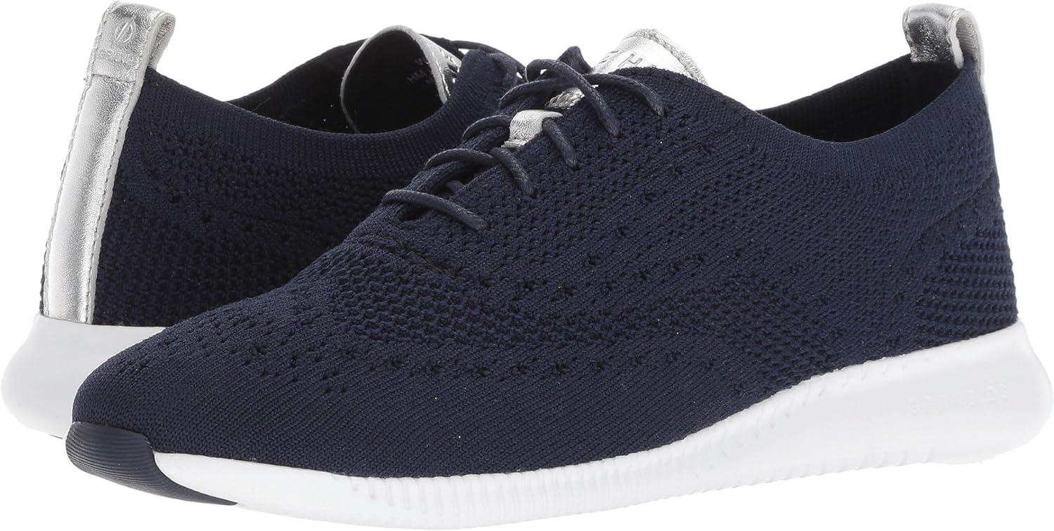 imageCole Haan Womens 2Zerogrand Stitchlite Oxford WinterizedMarine Blue KnitArgento