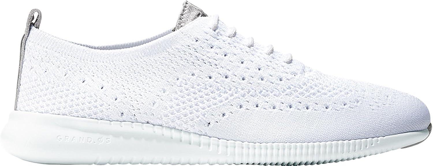 imageCole Haan Womens 2Zerogrand Stitchlite Oxford WinterizedOptic White KnitCh Argento MetallicOptic White