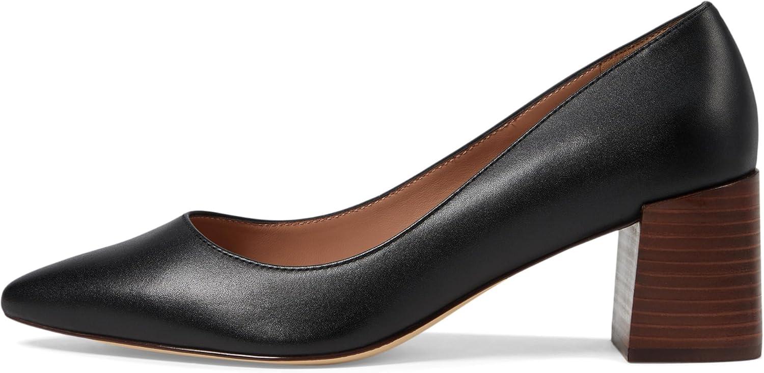 imageCole Haan Womens Cassandra Block Heel PumpBlack LtrBrwn Stk