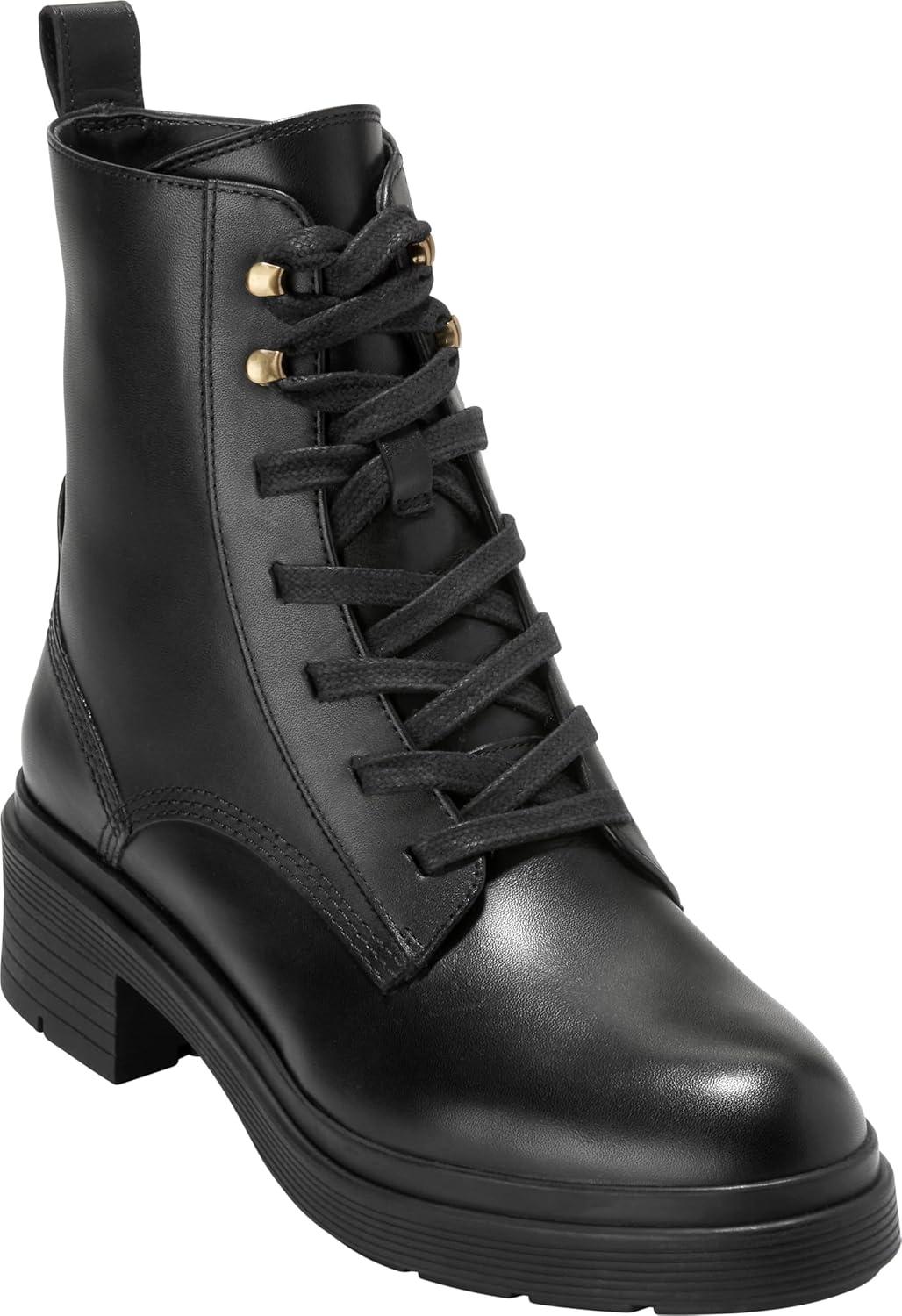 imageCole Haan Womens Cherise Laceup Lug BootsBlack Ltr Wp