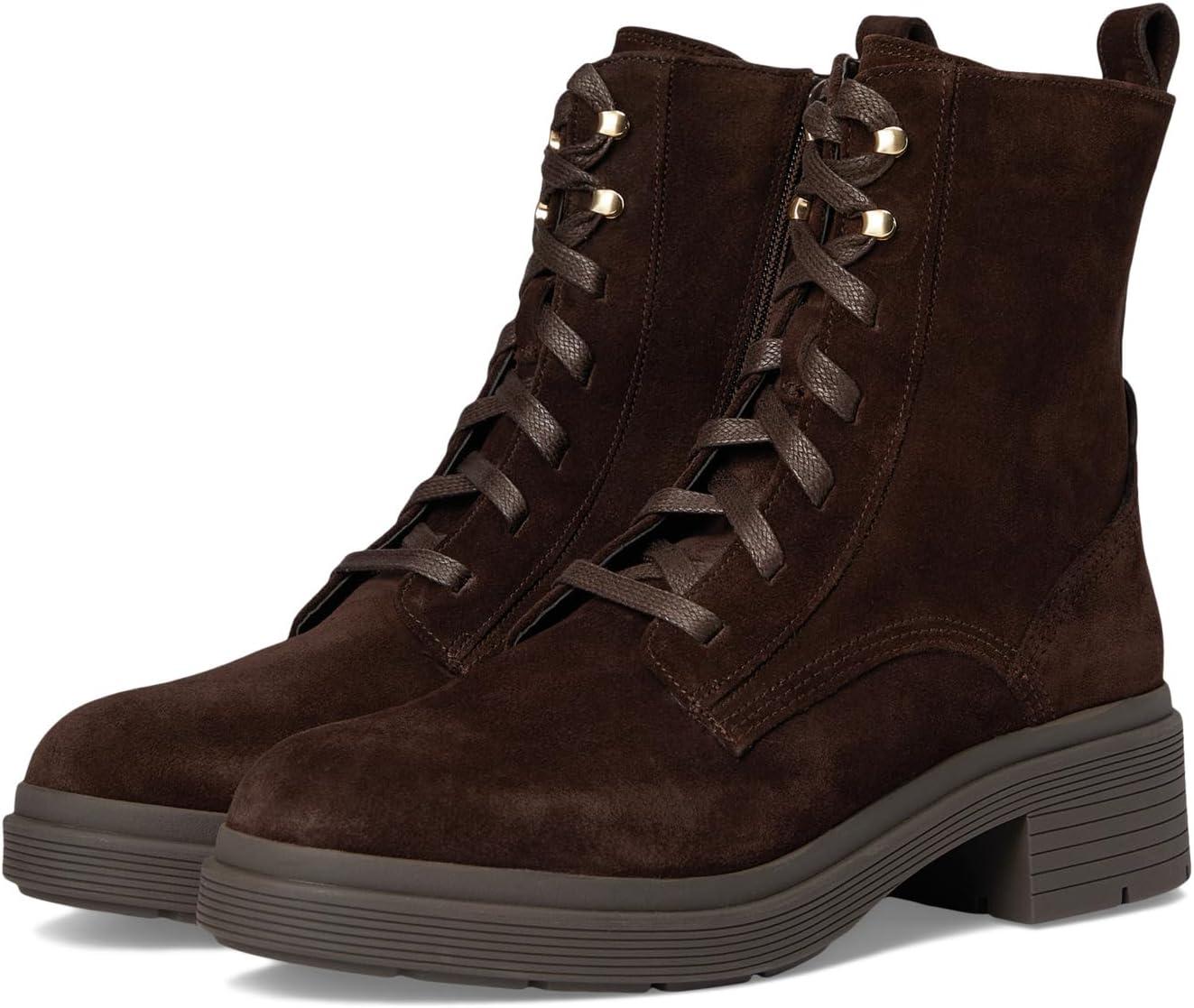 imageCole Haan Womens Cherise Laceup Lug BootsDk Choco Sde Wp