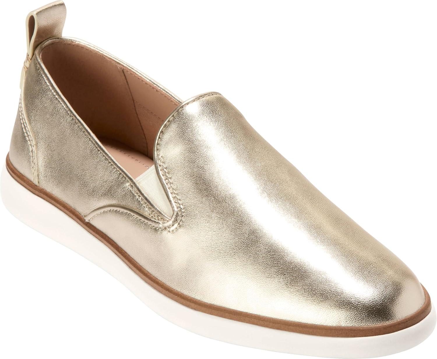 imageCole Haan Womens Grand Ambition 20 Galena LoafersSoft Gold Lthr