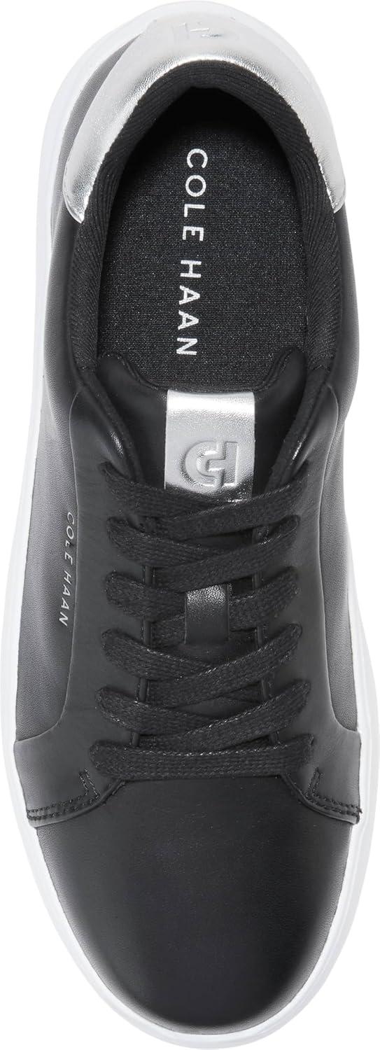 imageCole Haan Womens Grand Crosscourt Joy Platform SneakersBlackSilvr Metalc