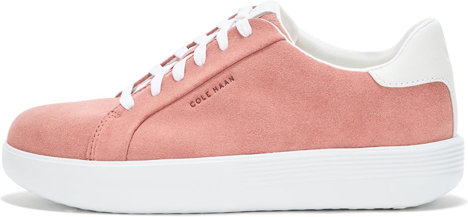 imageCole Haan Womens Grand Crosscourt Joy Platform SneakersRouge SuedeWhite