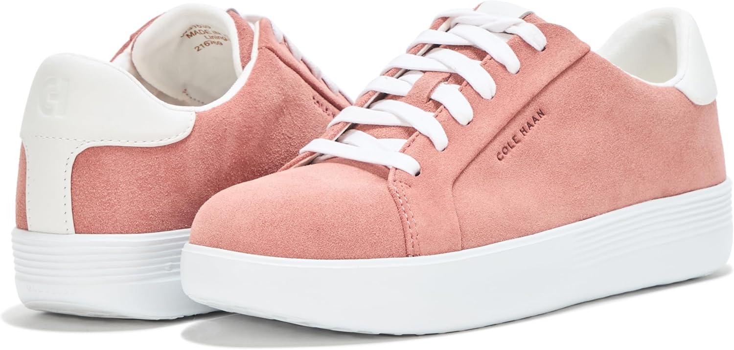 imageCole Haan Womens Grand Crosscourt Joy Platform SneakersRouge SuedeWhite