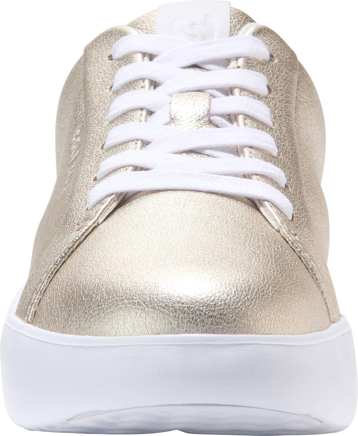 imageCole Haan Womens Grand Crosscourt Joy Platform SneakersSft Gld MetlcWhte