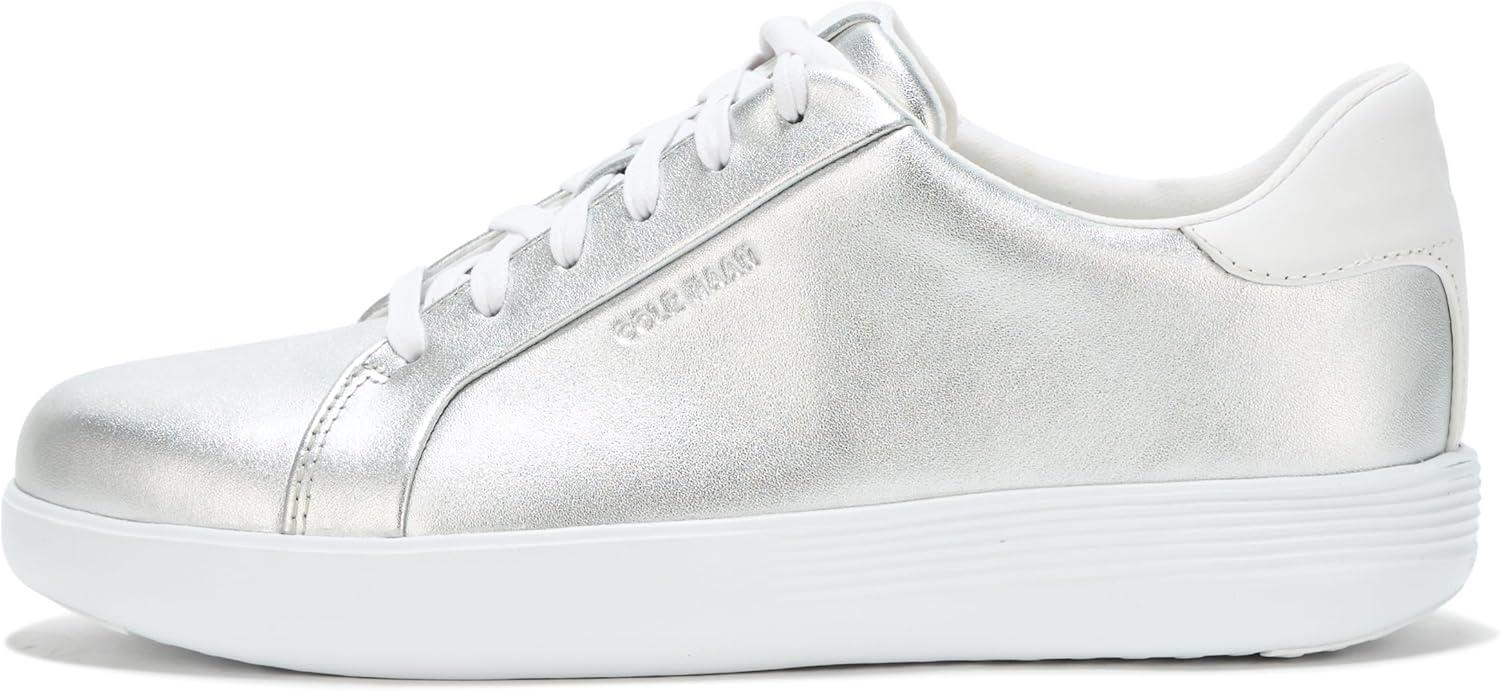 imageCole Haan Womens Grand Crosscourt Joy Platform SneakersSilver MetlcWhite