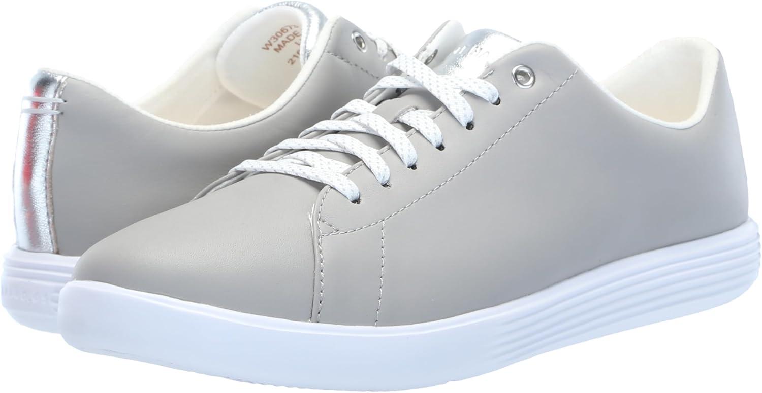 imageCole Haan Womens Grand Crosscourt Leather SneakersDrizzlSilvrWhite
