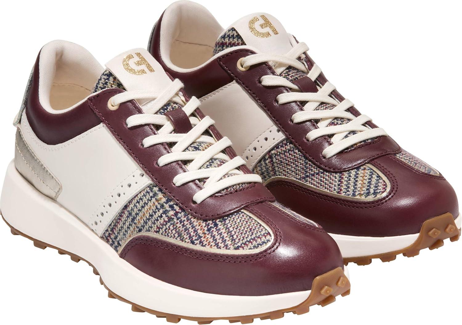 imageCole Haan Womens Grand Crosscourt Meadow Runner SneakerPlaidIvryBrnGld