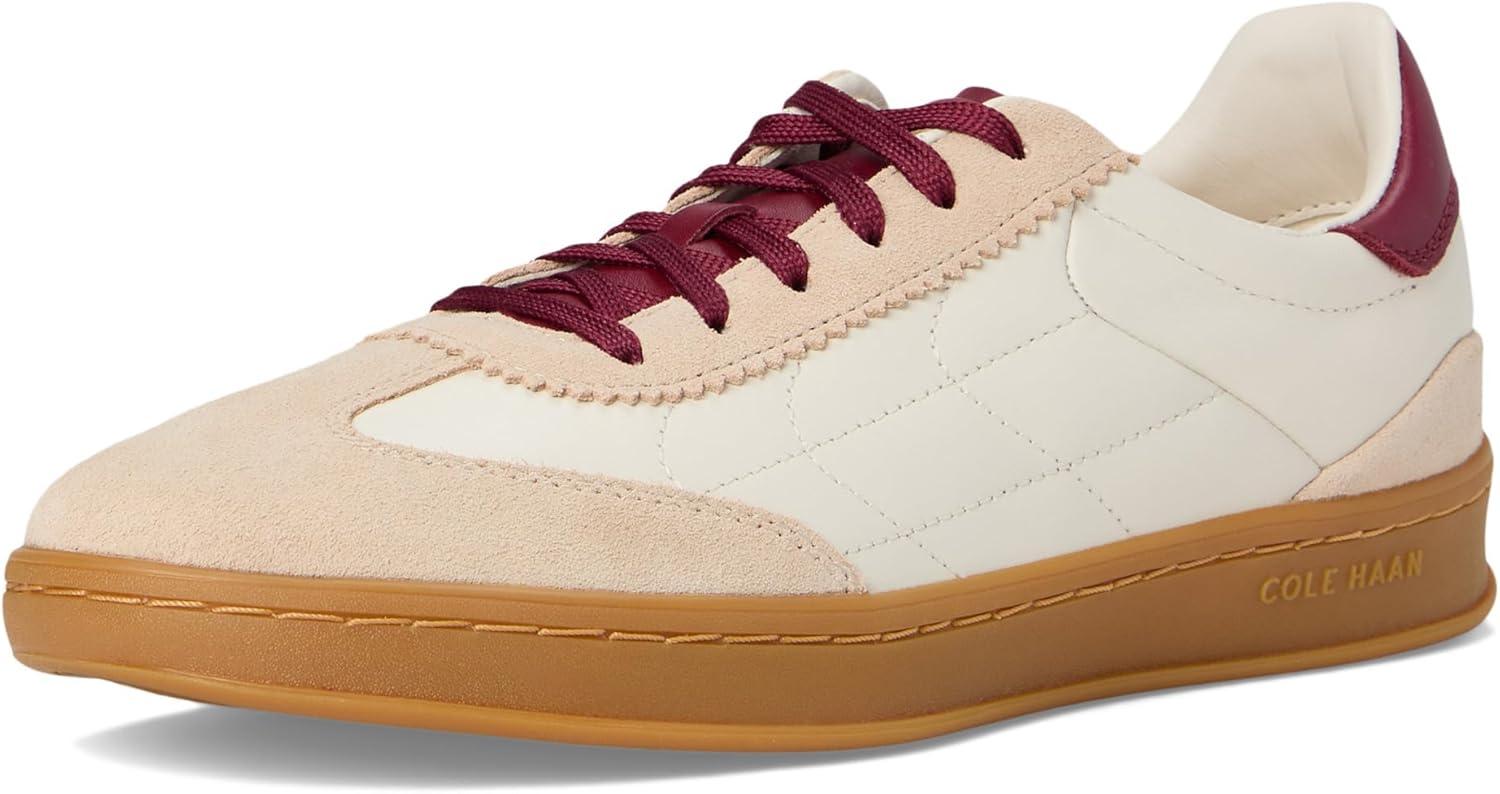 imageCole Haan Womens Grandpro Breakaway SneakersIvoryOpticat SuedeBlack Cherry