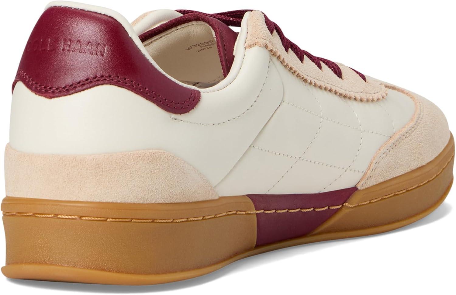 imageCole Haan Womens Grandpro Breakaway SneakersIvoryOpticat SuedeBlack Cherry
