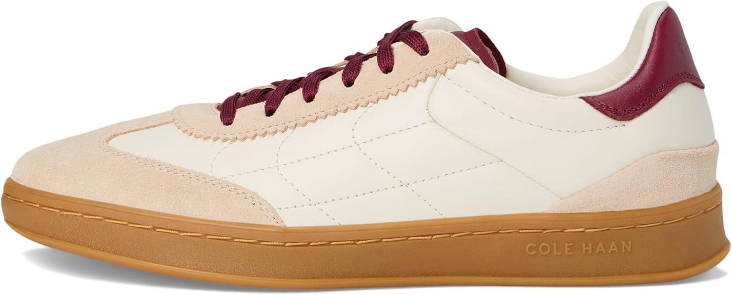imageCole Haan Womens Grandpro Breakaway SneakersIvoryOpticat SuedeBlack Cherry