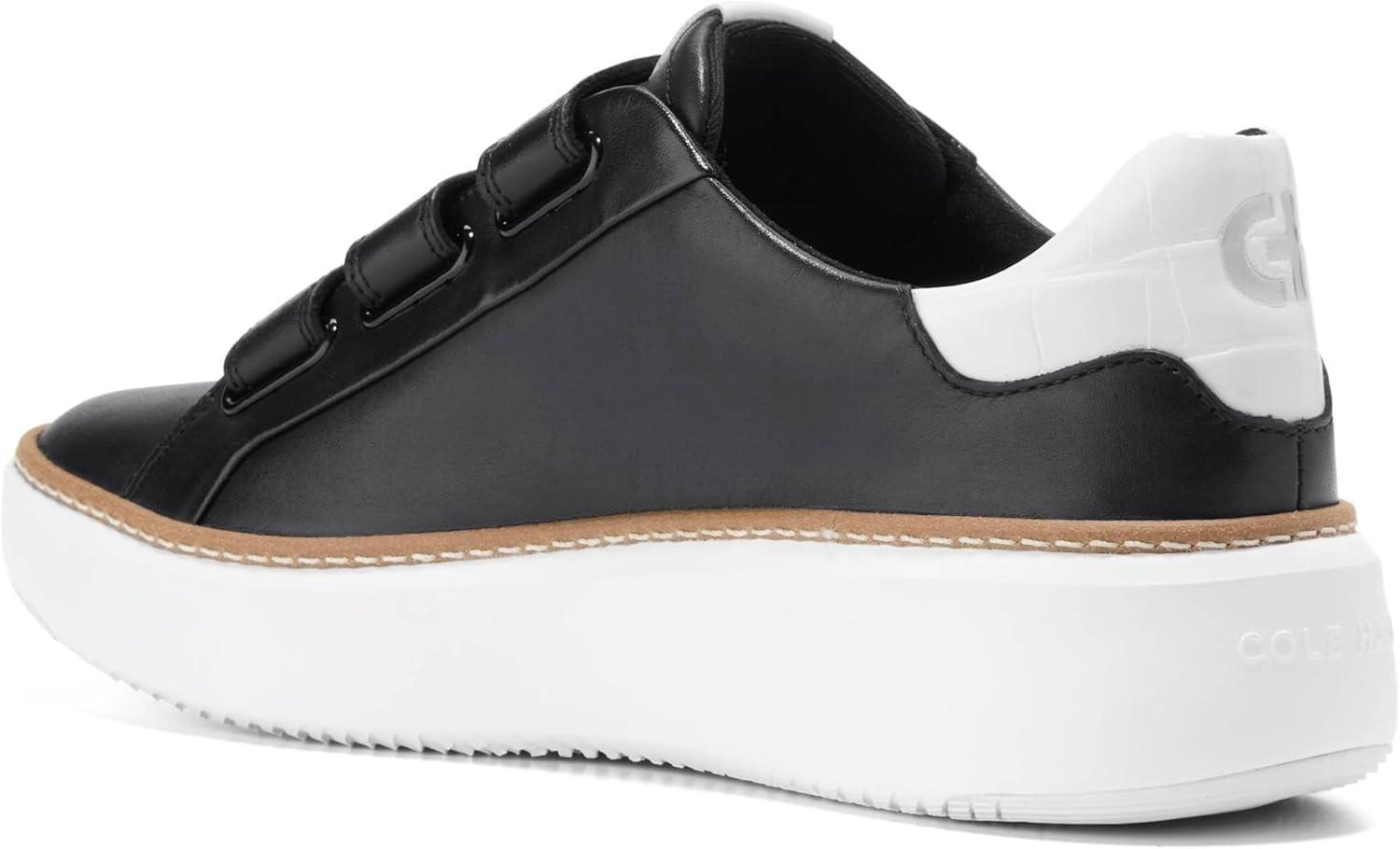 imageCole Haan Womens Grandpro Topspin Triple Strap SneakersBlackWht Crc Prnt