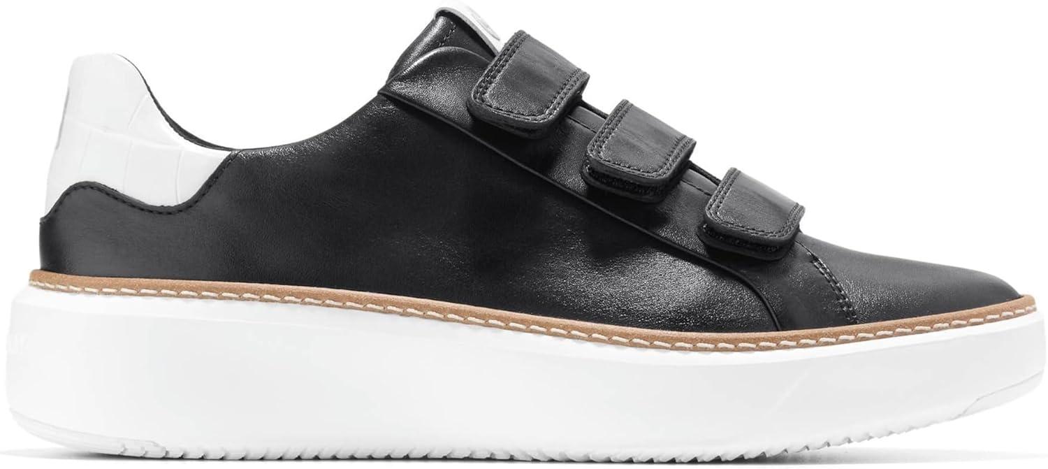 imageCole Haan Womens Grandpro Topspin Triple Strap SneakersBlackWht Crc Prnt
