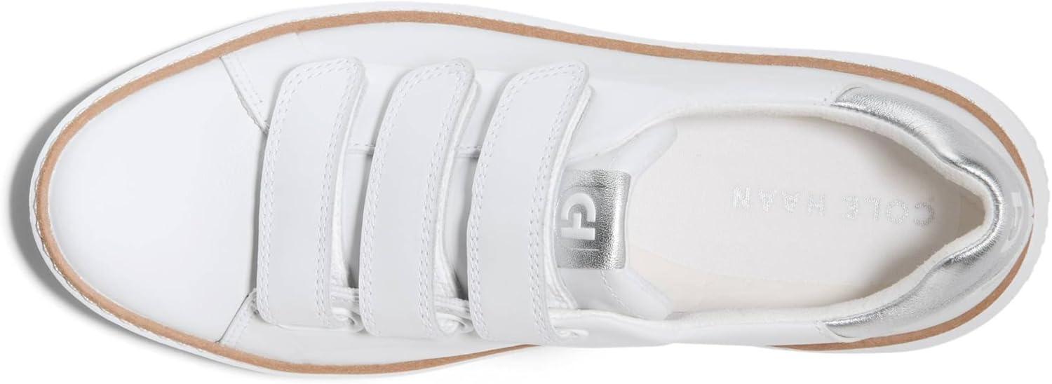 imageCole Haan Womens Grandpro Topspin Triple Strap SneakersOptic WhiteSilver