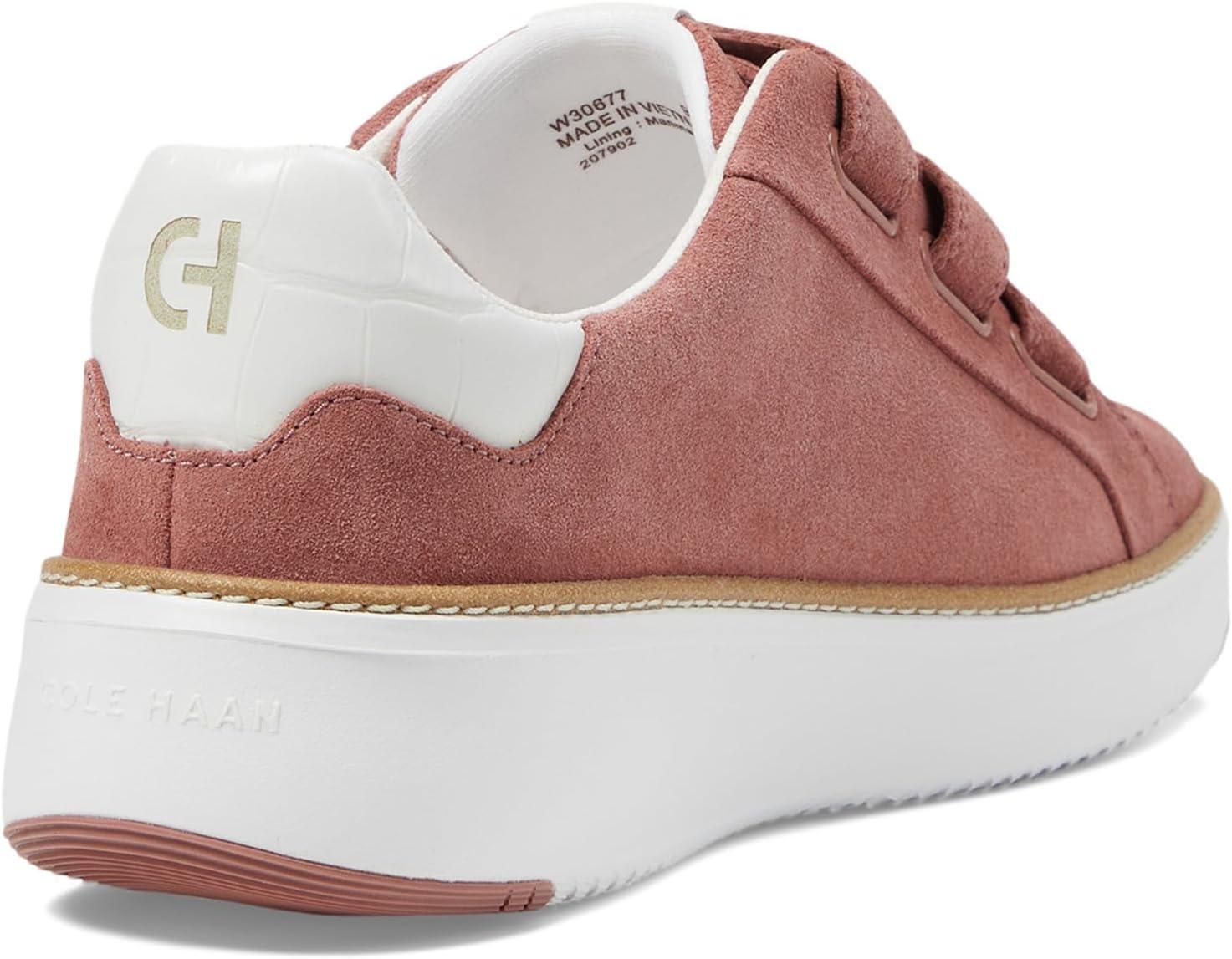 imageCole Haan Womens Grandpro Topspin Triple Strap SneakersRouge SuedeWhi