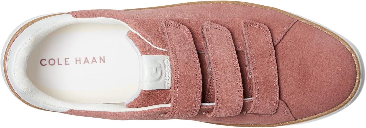 imageCole Haan Womens Grandpro Topspin Triple Strap SneakersRouge SuedeWhi