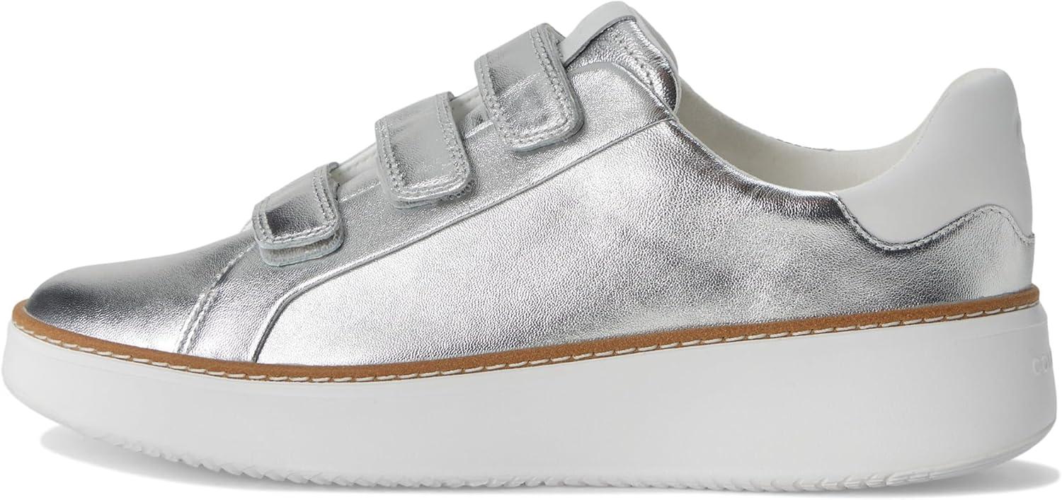 imageCole Haan Womens Grandpro Topspin Triple Strap SneakersSilverWhite