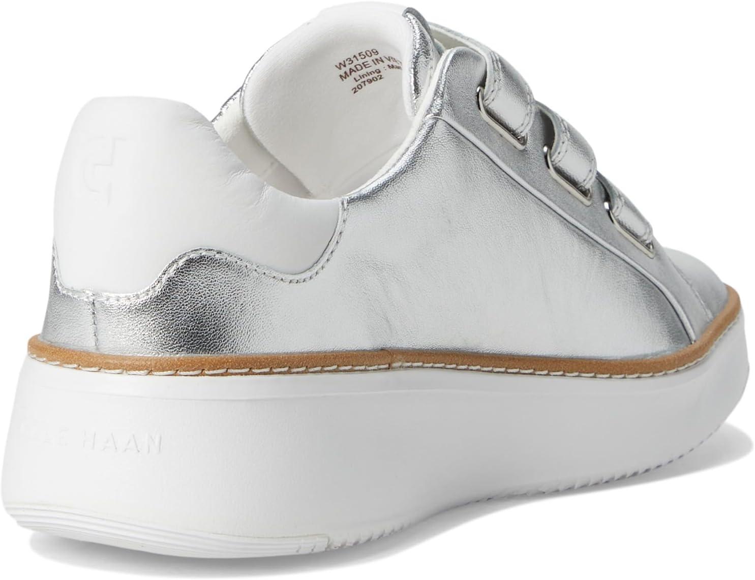 imageCole Haan Womens Grandpro Topspin Triple Strap SneakersSilverWhite