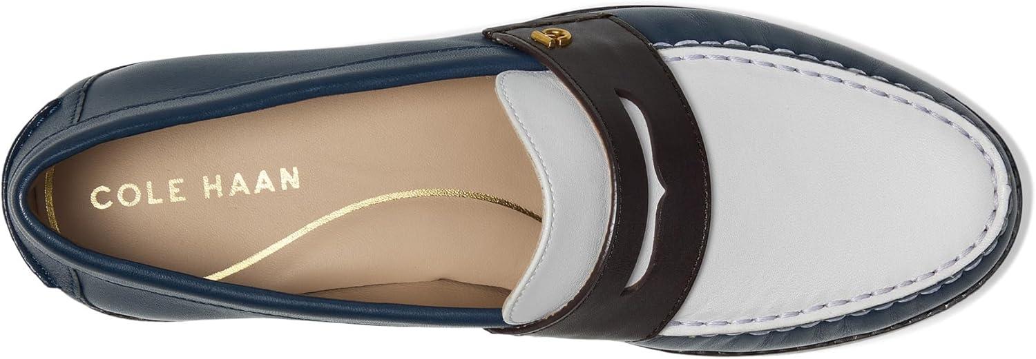 imageCole Haan Womens Lux Pinch Penny LoaferIvoryDark ChocolateBlue Wing Teal Leather