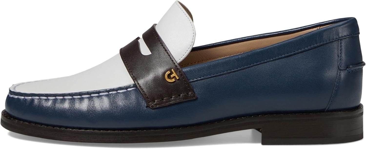imageCole Haan Womens Lux Pinch Penny LoaferIvoryDark ChocolateBlue Wing Teal Leather