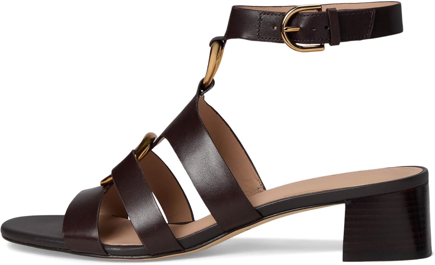 imageCole Haan Womens Lyanna Link Ankle Strap SandalsDk Chocolate Ltr
