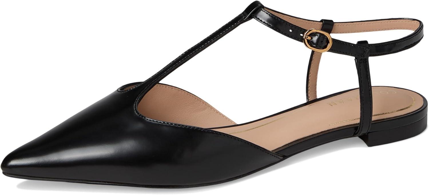 imageCole Haan Womens Marlah TStrap Ballet FlatsBlack Box Ltr