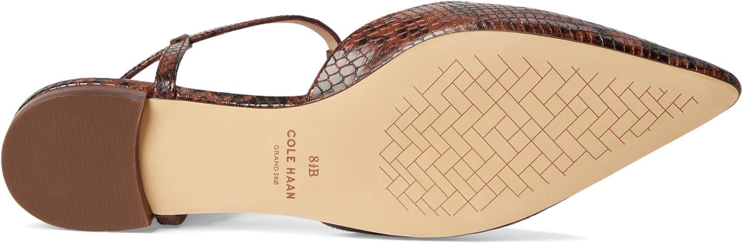 imageCole Haan Womens Marlah TStrap Ballet FlatsDk Cuoio Snake Prt