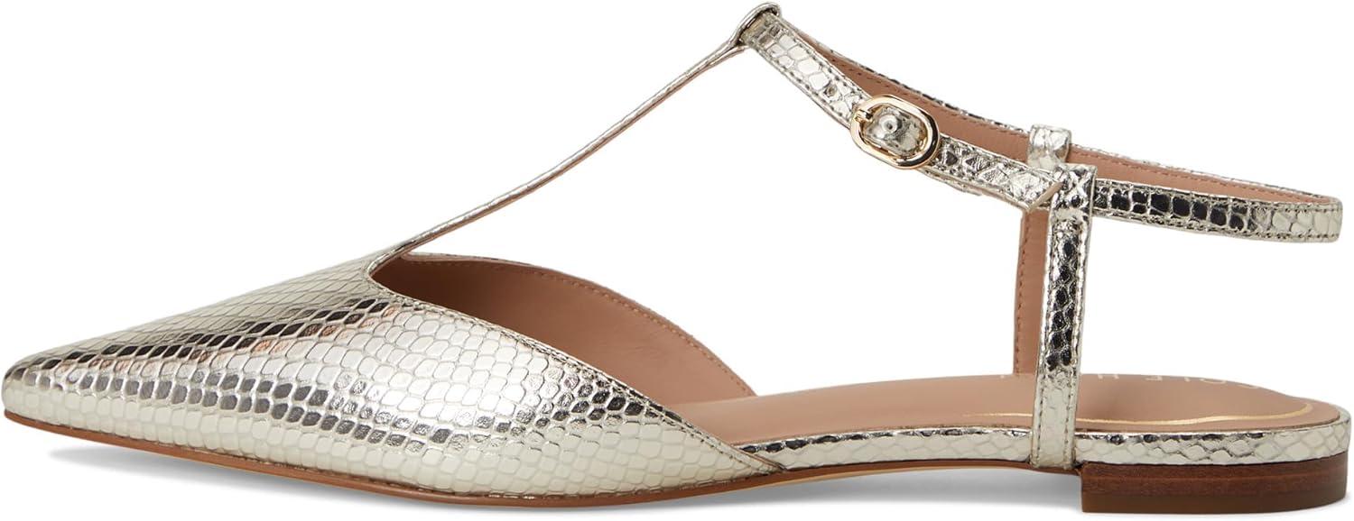 imageCole Haan Womens Marlah TStrap Ballet FlatsGold Snake Prt Lea